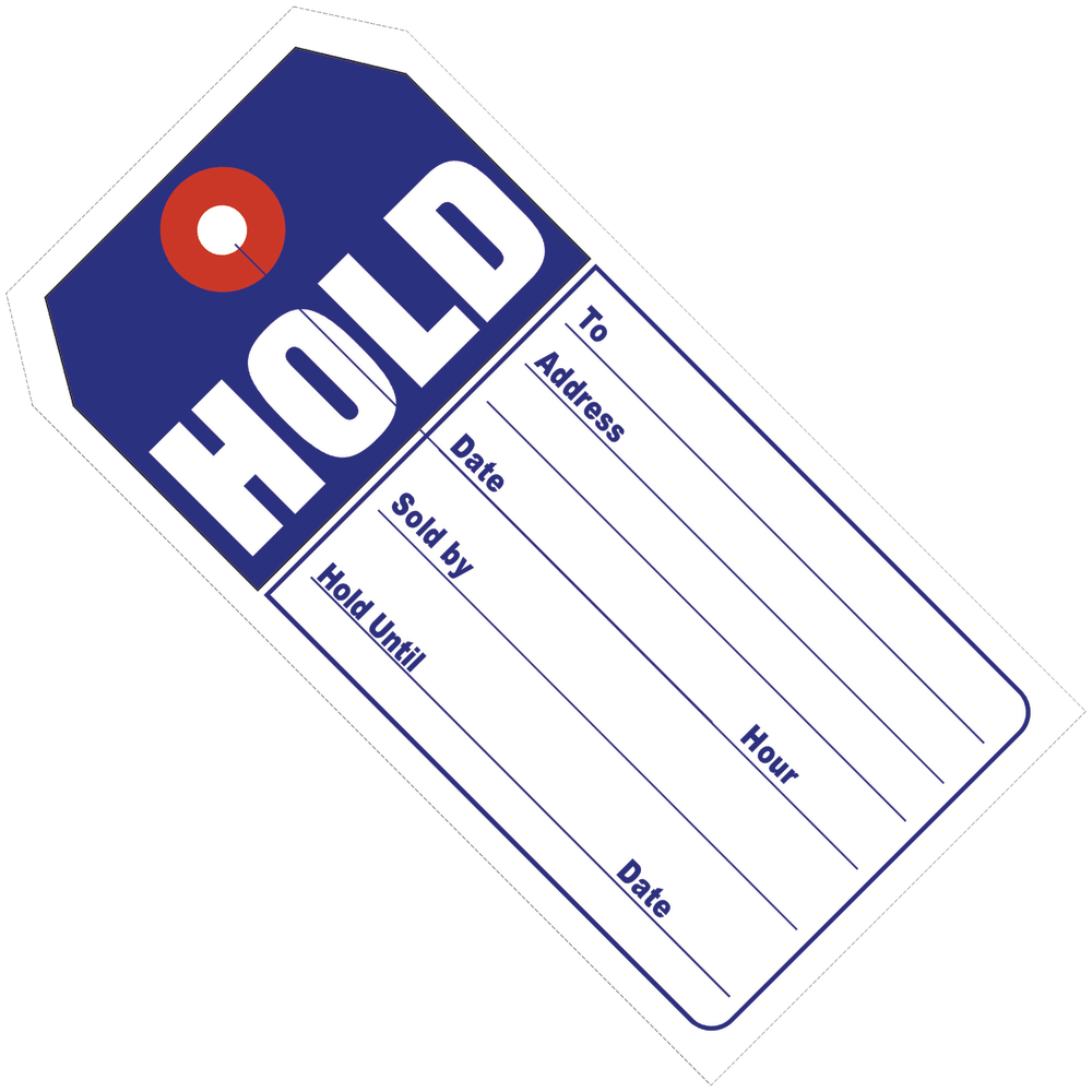 Partners Brand Retail Tags, "HOLD", 4 3/4" x