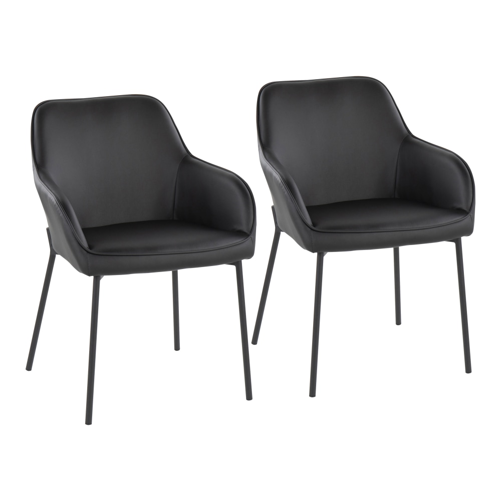 LumiSource Daniella Contemporary Dining Chairs, Black, Set Of