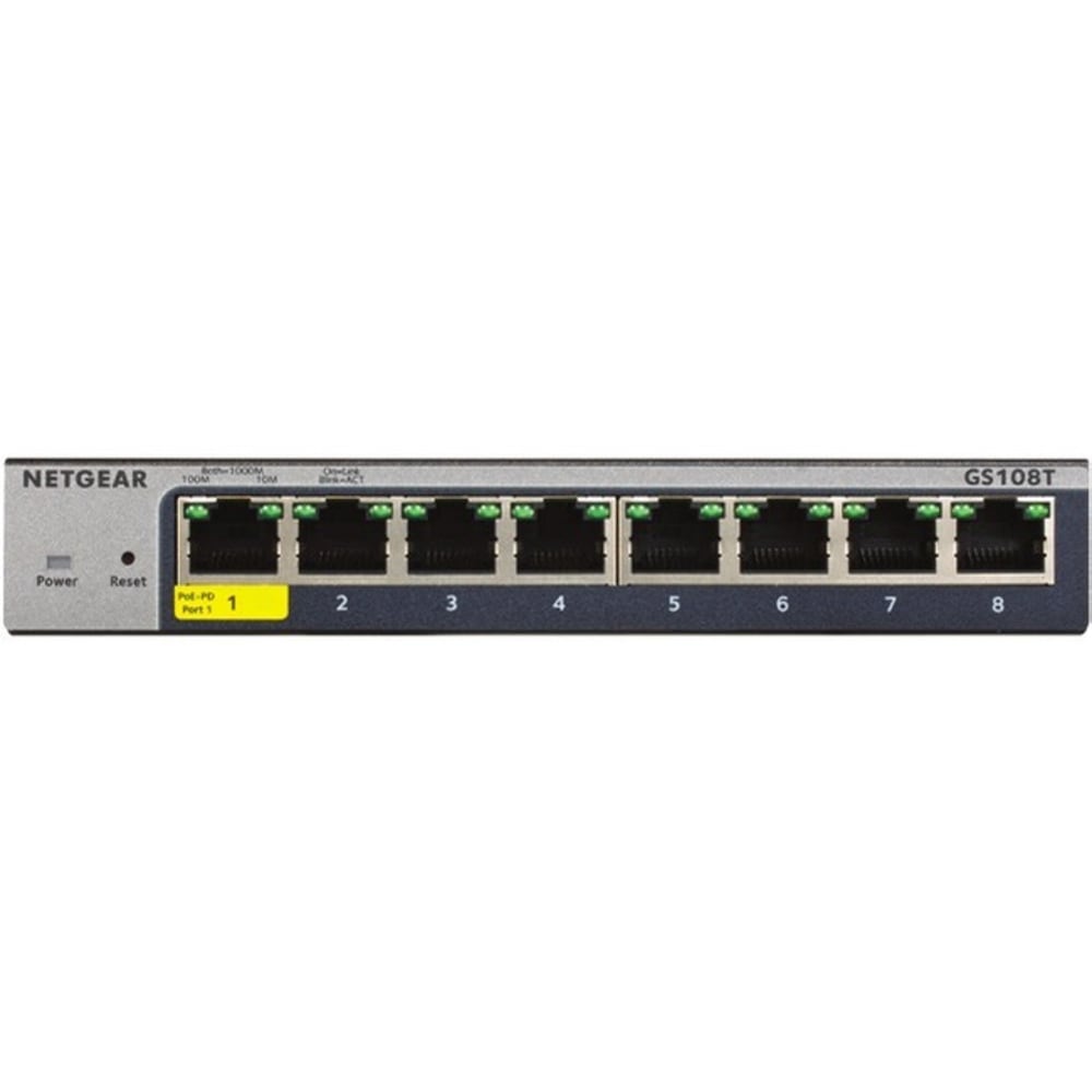 Netgear® 8-Port Gigabit Smart Managed Pro Switch, GS108T-300NAS