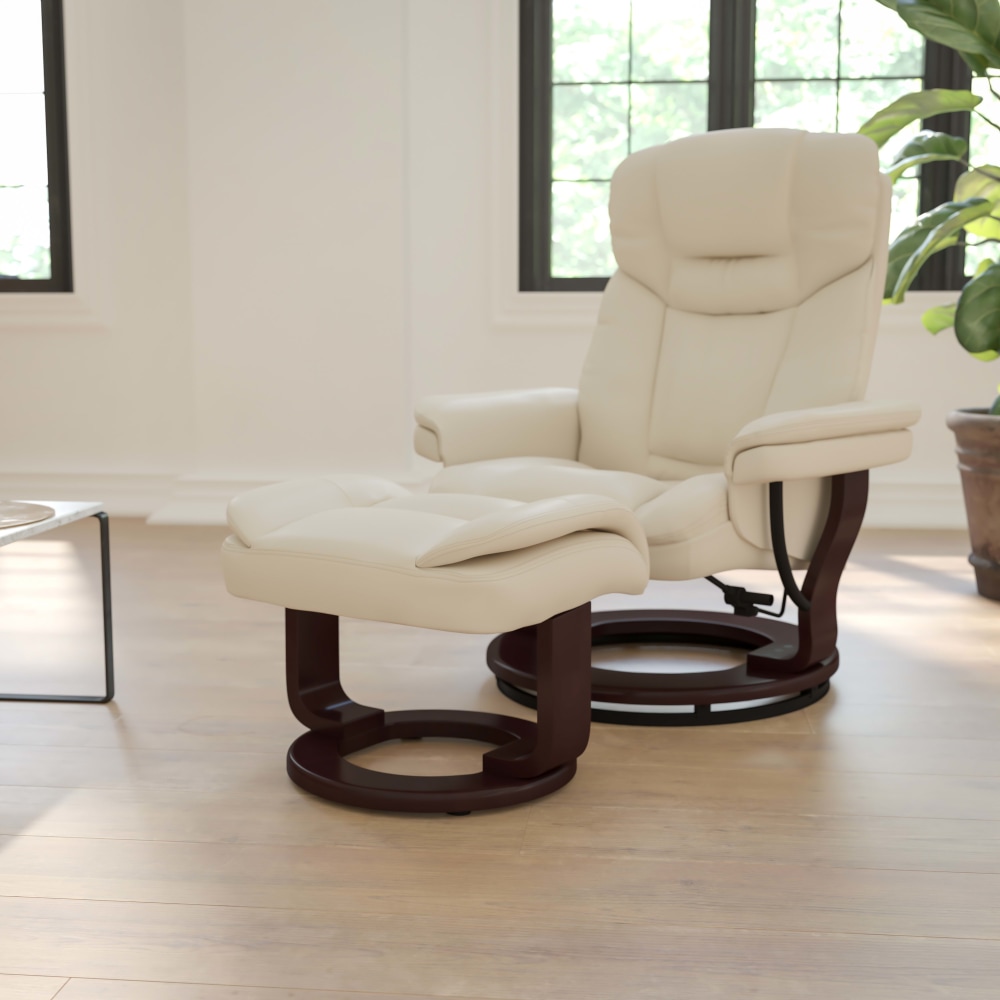 Flash Furniture Contemporary Recliner With Curved Ottoman,