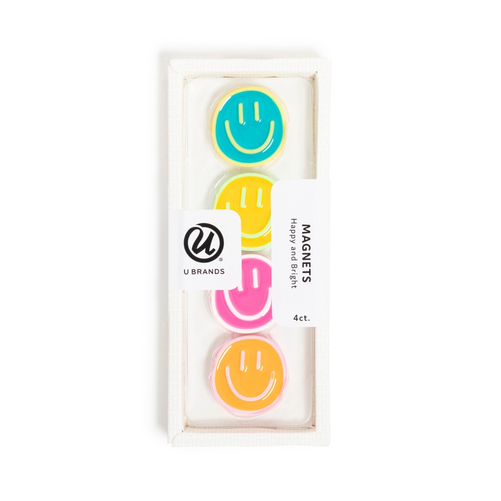 U Brands® Smiley Face Magnets, Assorted Colors, Set