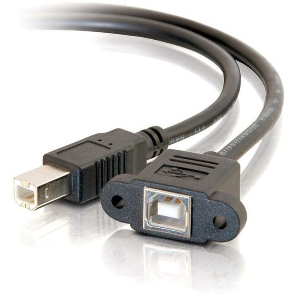 C2G 1ft Panel-Mount USB 2.0 B Female to