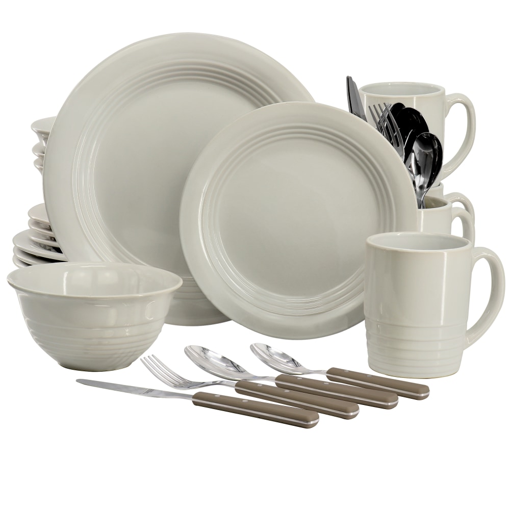 Martha Stewart 32-Piece Stoneware Dinnerware And Flatware Combo