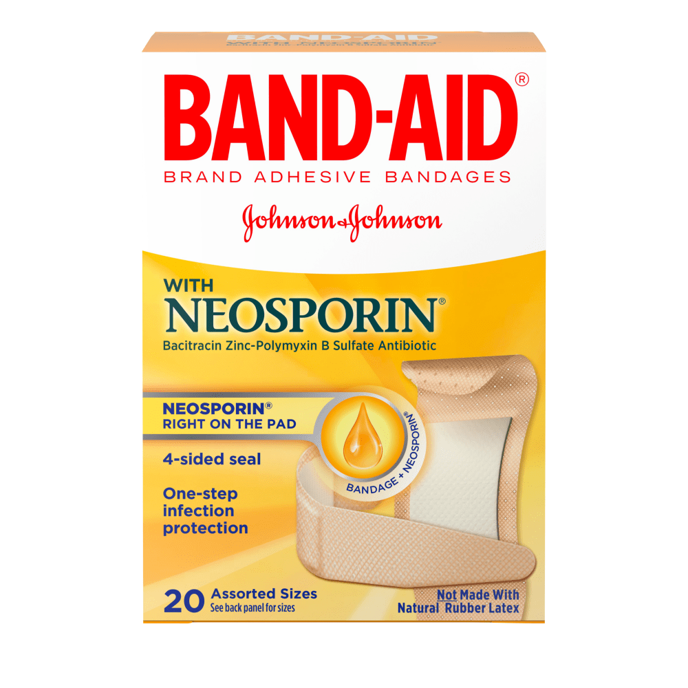 Band-Aid® Brand Antibiotic Bandages, Assorted Sizes, Box Of