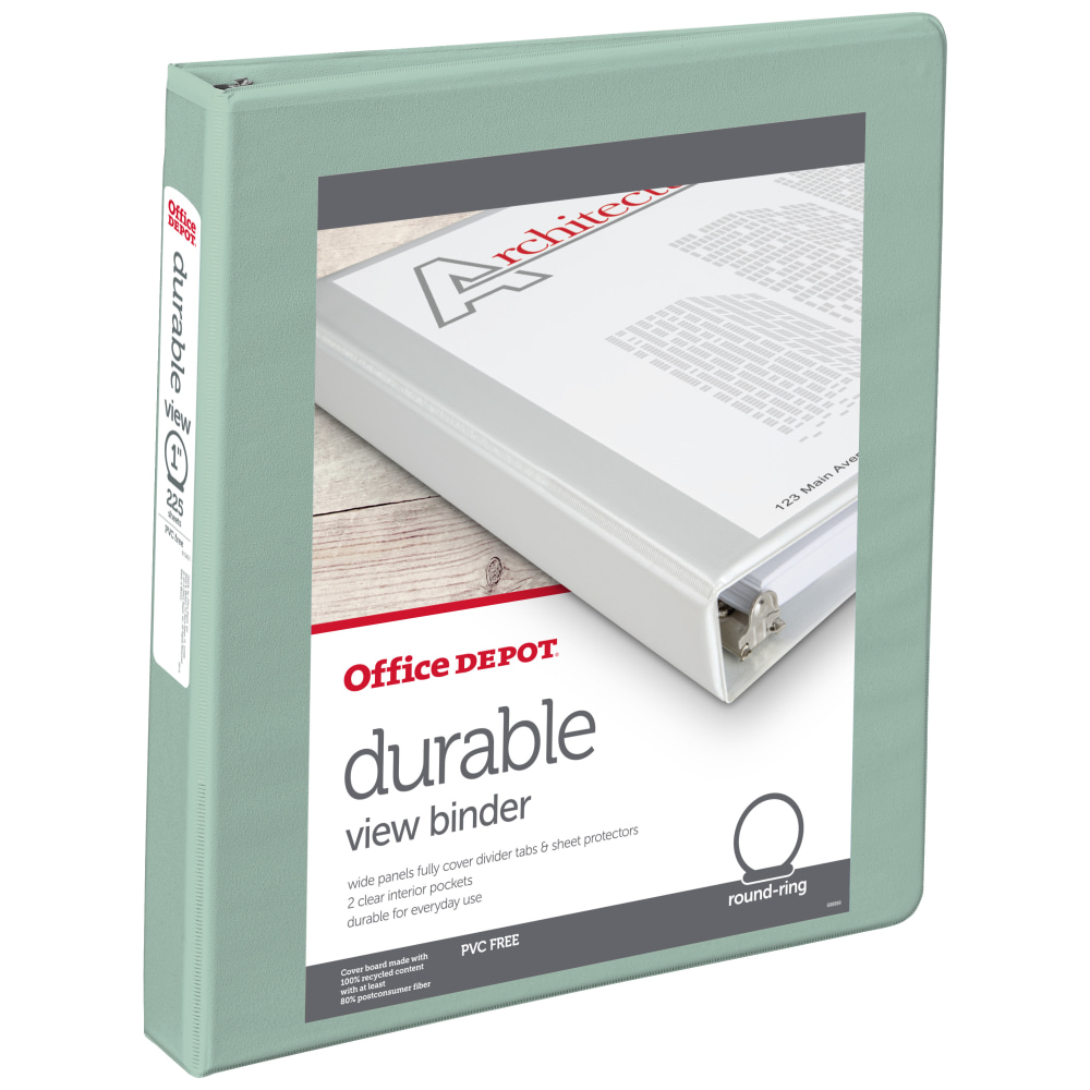 Office Depot® Brand 3-Ring Durable View Binder, 1"