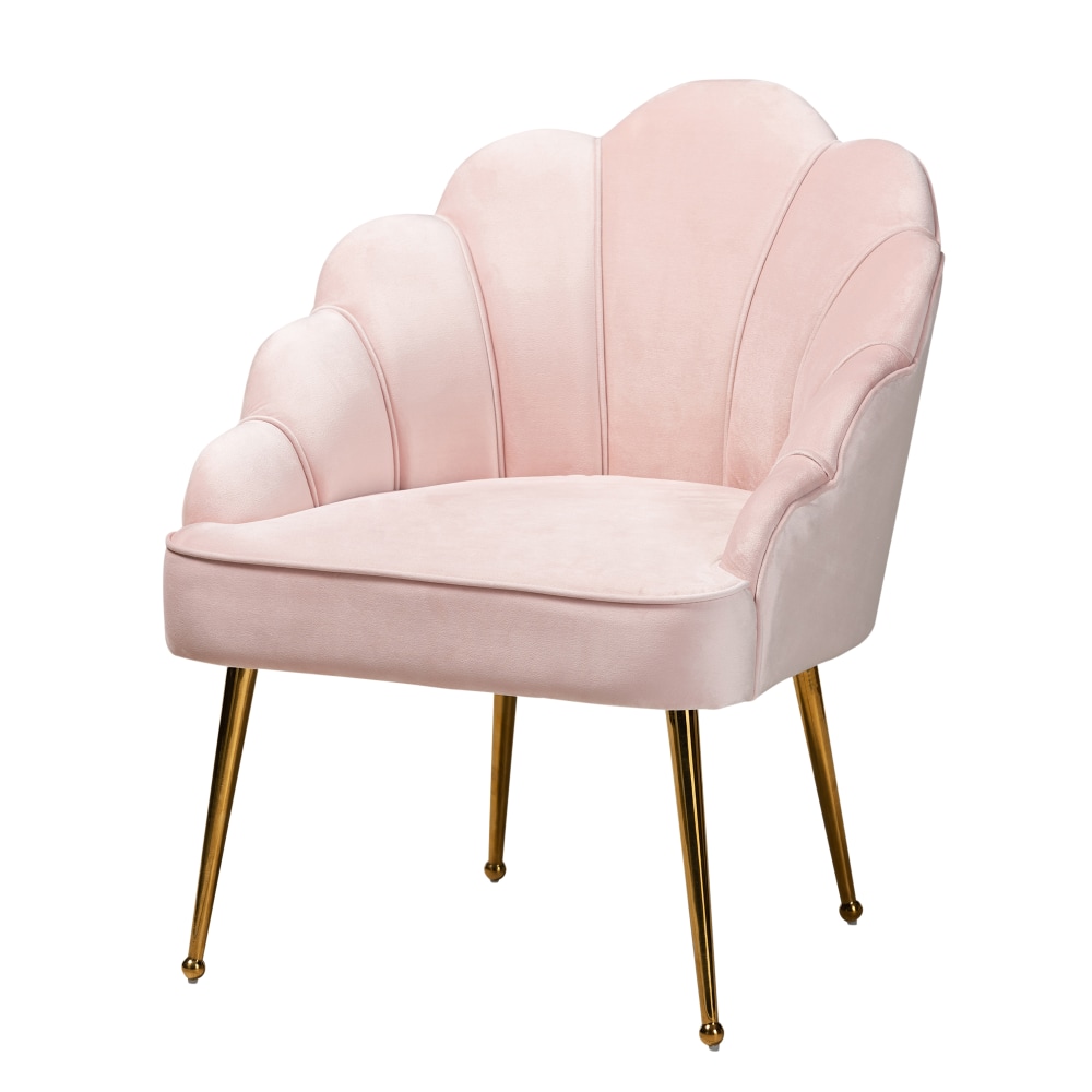 Baxton Studio 10400 Seashell Accent Chair, Light Pink