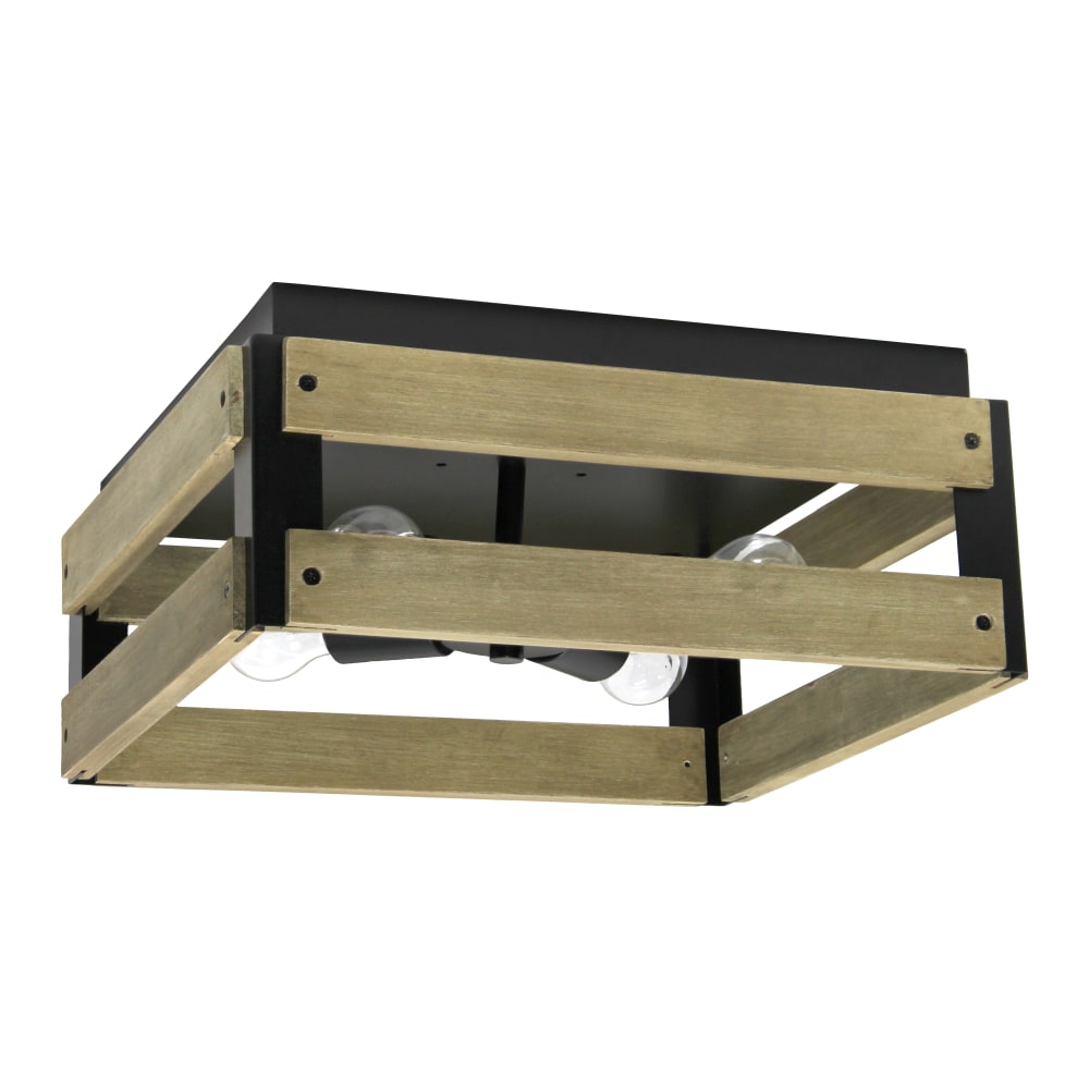 Lalia Home Barnlit 4-Light Squared Metal And Wood