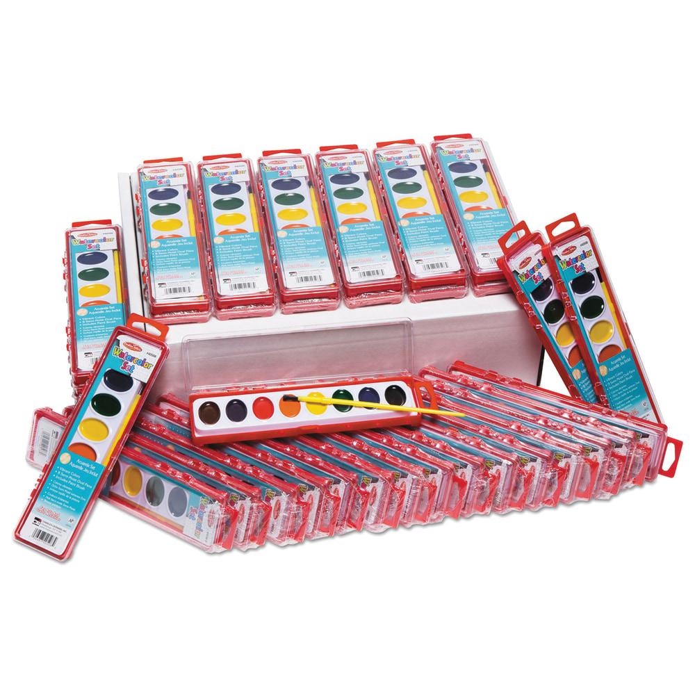 Charles Leonard Semi-Moist Watercolor Paint Sets, Pack Of