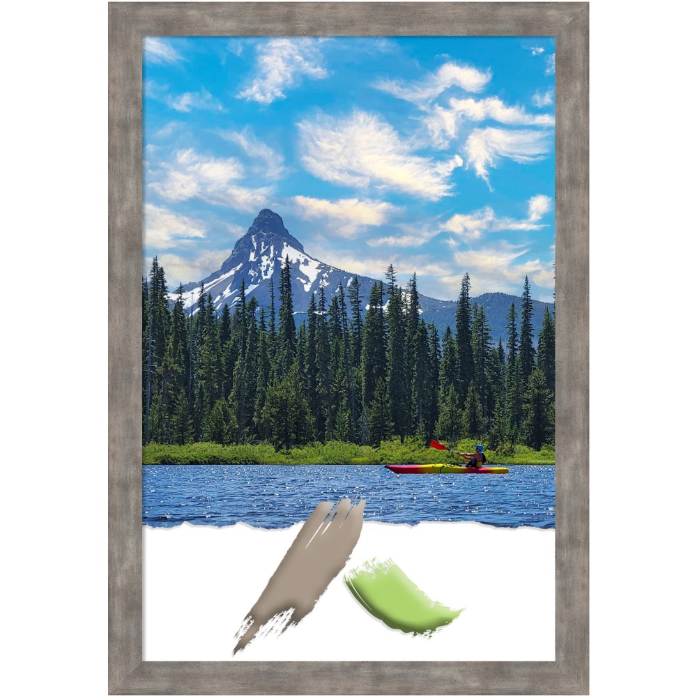 Amanti Art Marred Pewter Wood Picture Frame, 23"