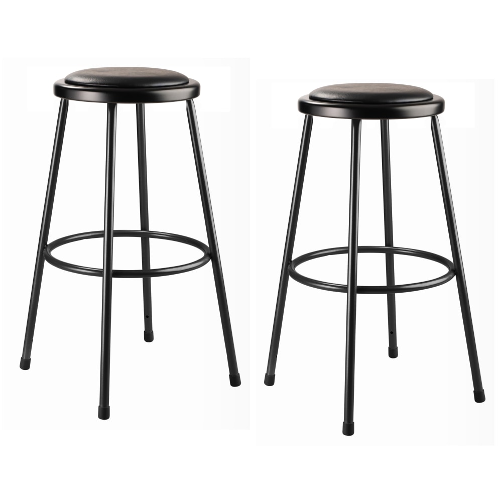 National Public Seating® 6400 Series Padded Stools, Black,