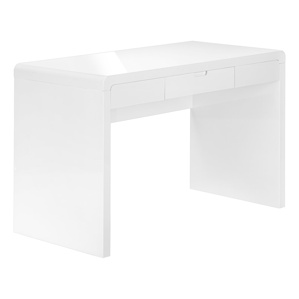 Monarch Specialties Pineda 48"W Computer Desk, Glossy White