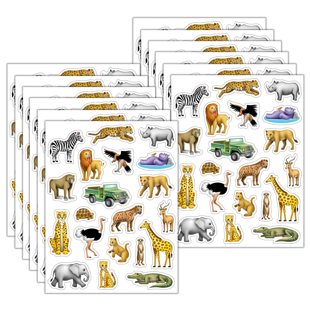 Teacher Created Resources Stickers, 2-1/2” x 1/2", Safari,