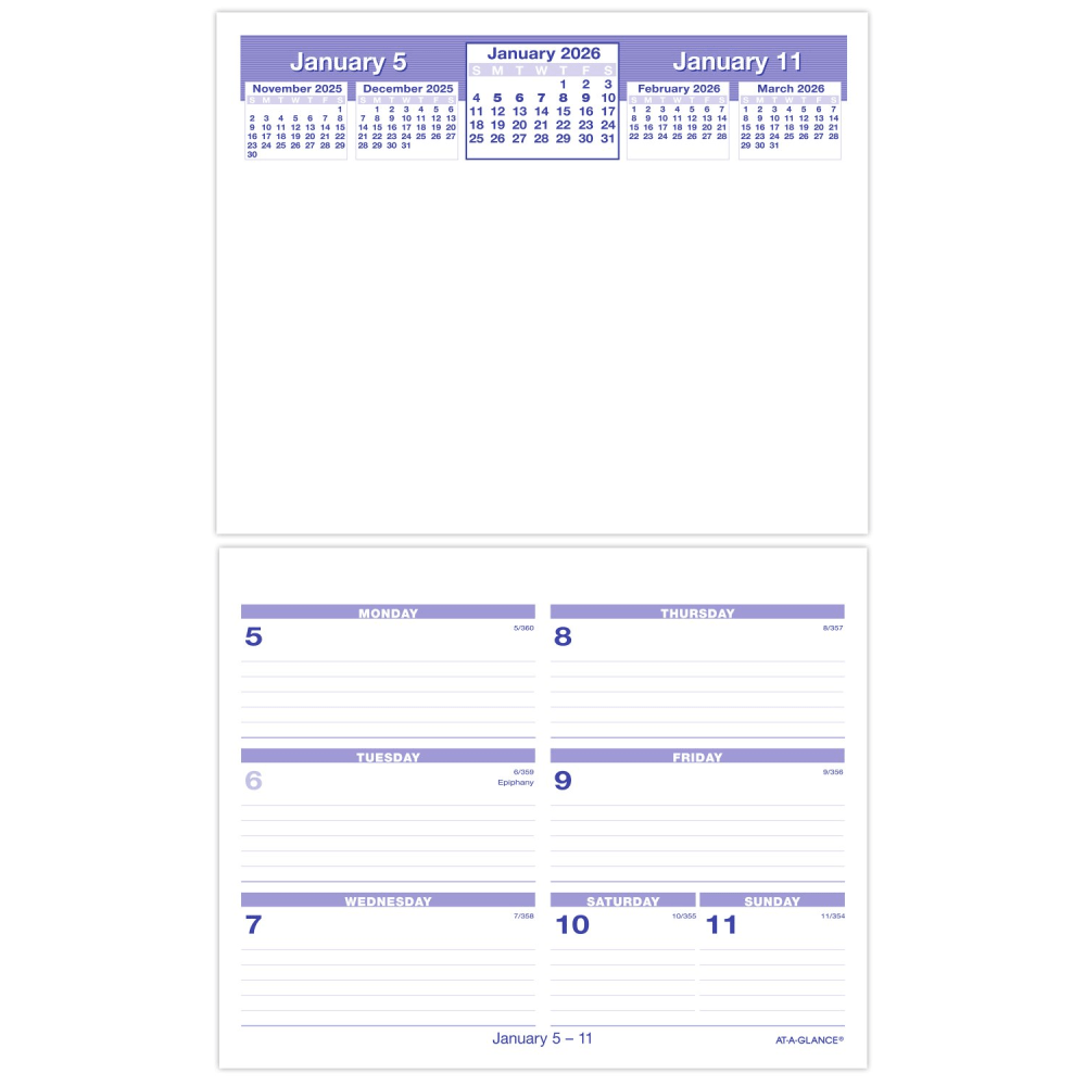 AT-A-GLANCE® FLIP-A-WEEK® 2026 Weekly Desk Calendar Refill,