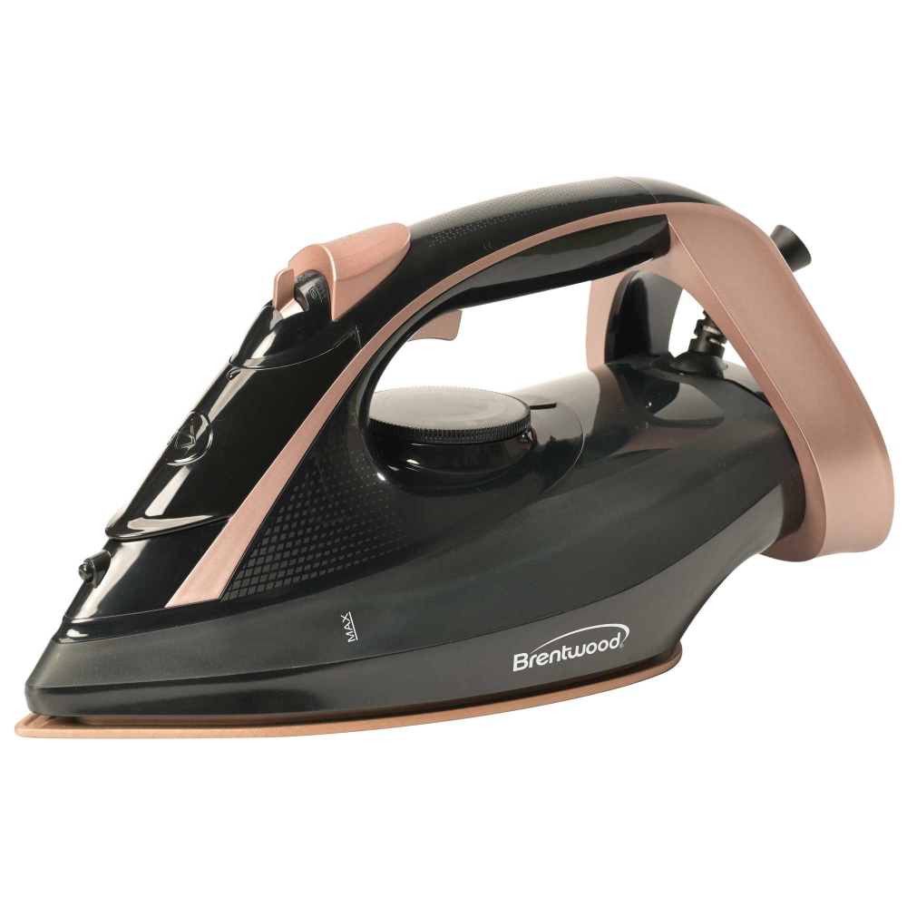 Brentwood® MPI-69BKRG Nonstick Ceramic Steam Iron, Black &