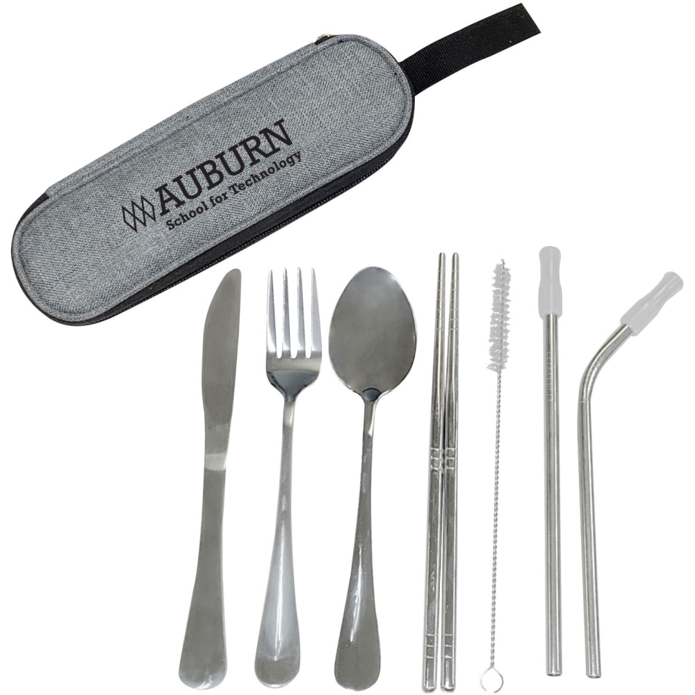 Custom Stainless Steel Cutlery Set In Pouch, 2-1/2"
