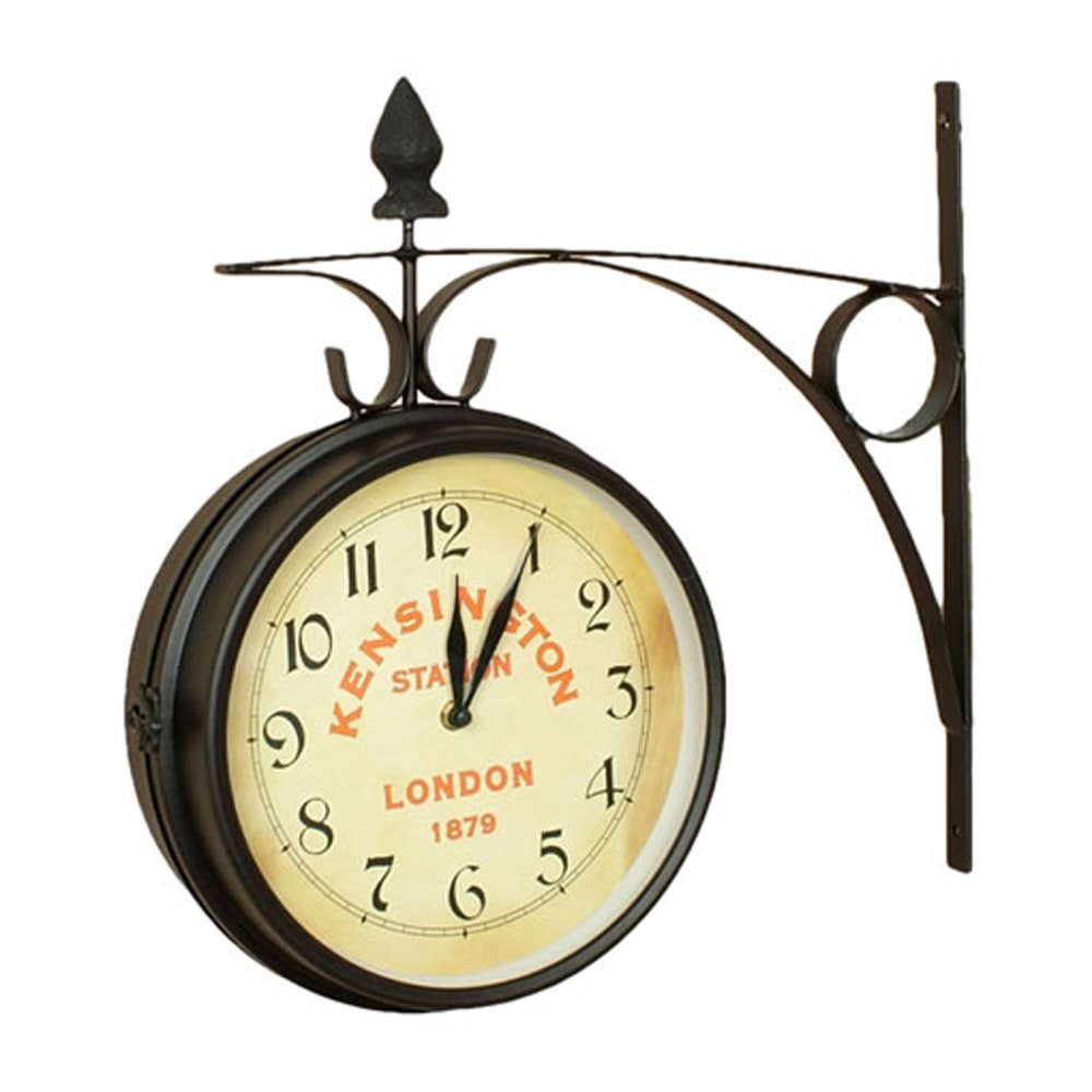 Nostalgic Kensington Station Double-Sided Clock, 16-1/8” x