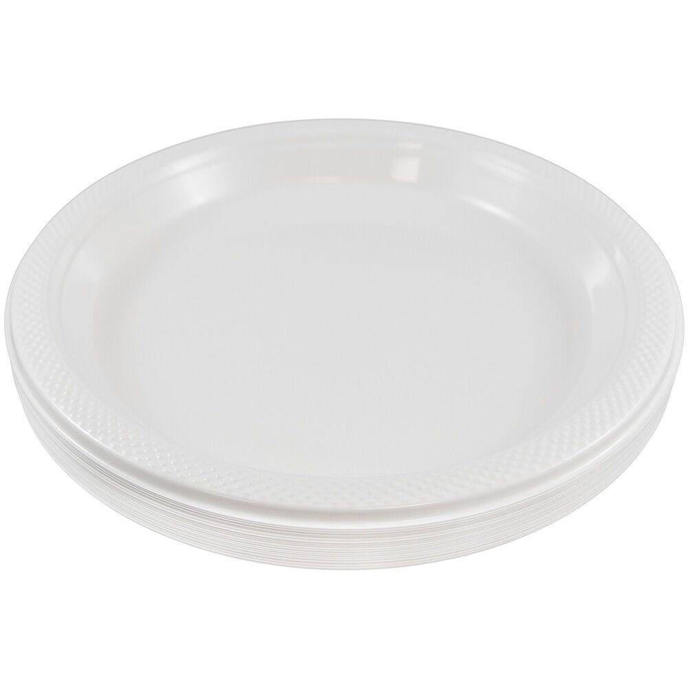 JAM PAPER Round Plastic Party Plates, Medium, 9