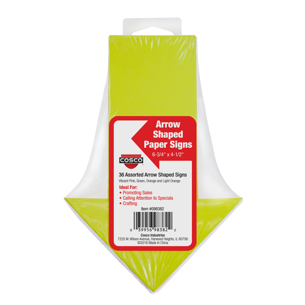 COSCO® Die-Cut Directional Arrows, 6-3/4" x 4-1/2",