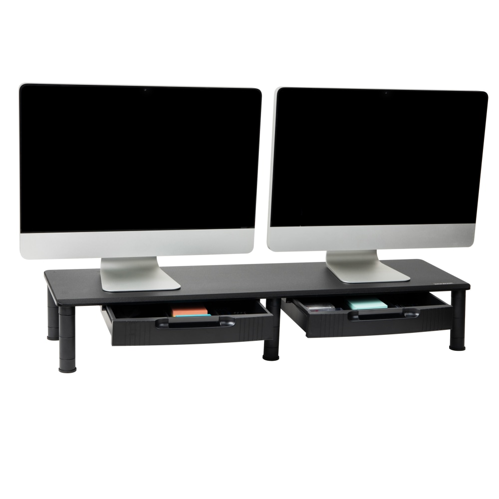 Mind Reader Dual-Monitor Stand With Drawers, 6-1/2"H x