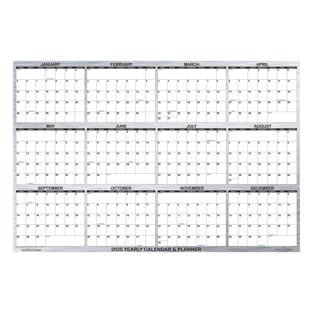 2025 SwiftGlimpse Daily/Yearly Wall Calendar, 24" x