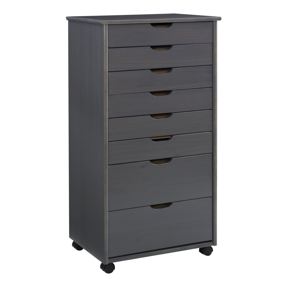Linon Casimer 8-Drawer Rolling Home Office Storage Cart,