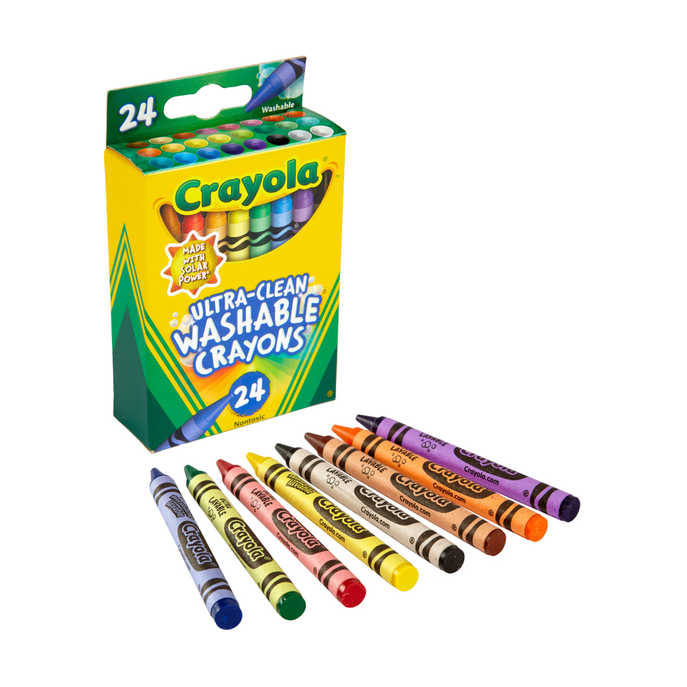 Crayola® Washable Ultra Clean Crayons, 6-1/4", Assorted