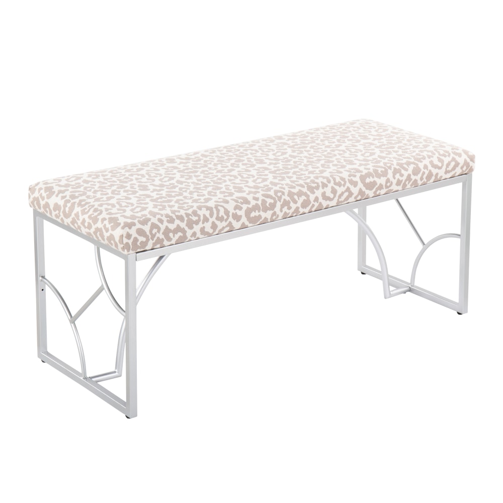 LumiSource Constellation Contemporary Fabric Bench, Gray