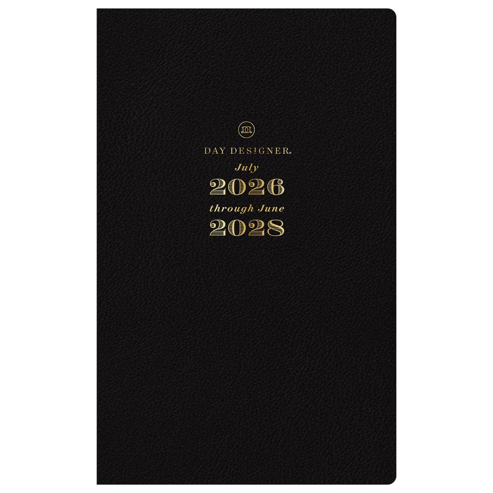 Deluxe Planner DD Black FL 5x8 AY26–27 Monthly
