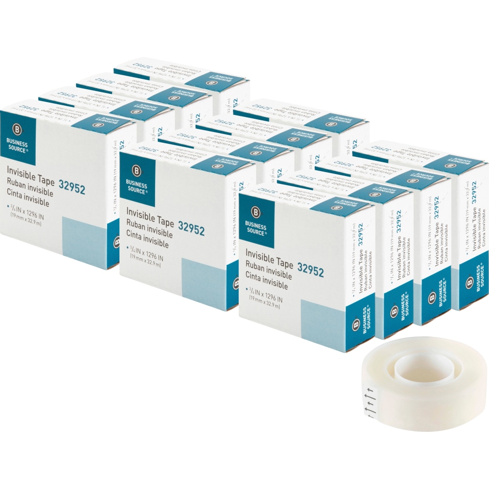Business Source Invisible Tape Dispenser Refill Roll -