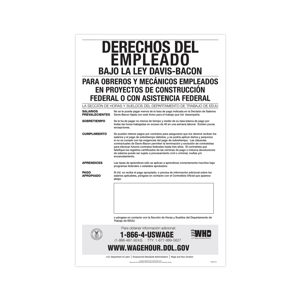 ComplyRight™ Federal Contractor Posters, Davis-Bacon Act,