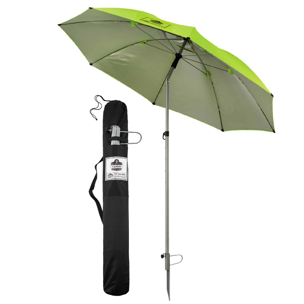 Ergodyne SHAX 6100 Work Umbrella, 7&#x27;, Lime