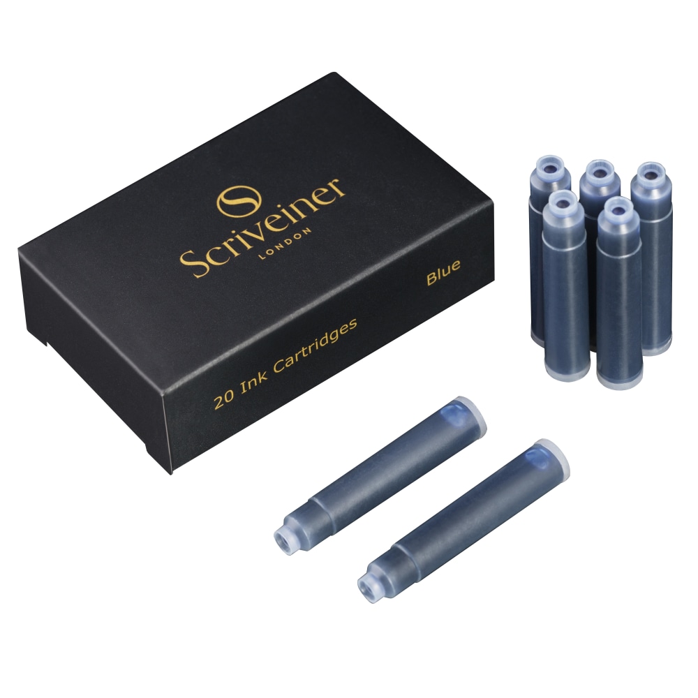 Scriveiner Fountain Pen Ink Cartridges, Medium Point, 0.7