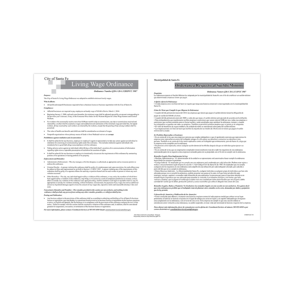 ComplyRight™ City & County Specialty Posters, Living Wage