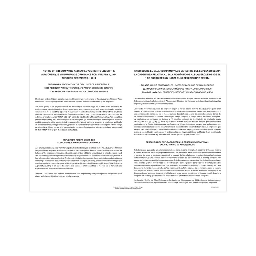 ComplyRight™ City & County Specialty Posters, Minimum Wage,