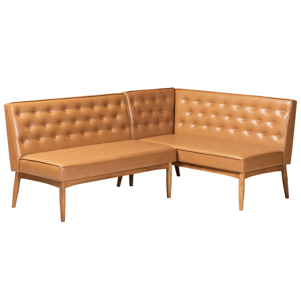 Baxton Studio Riordan 2-Piece Dining Nook Banquette Set,