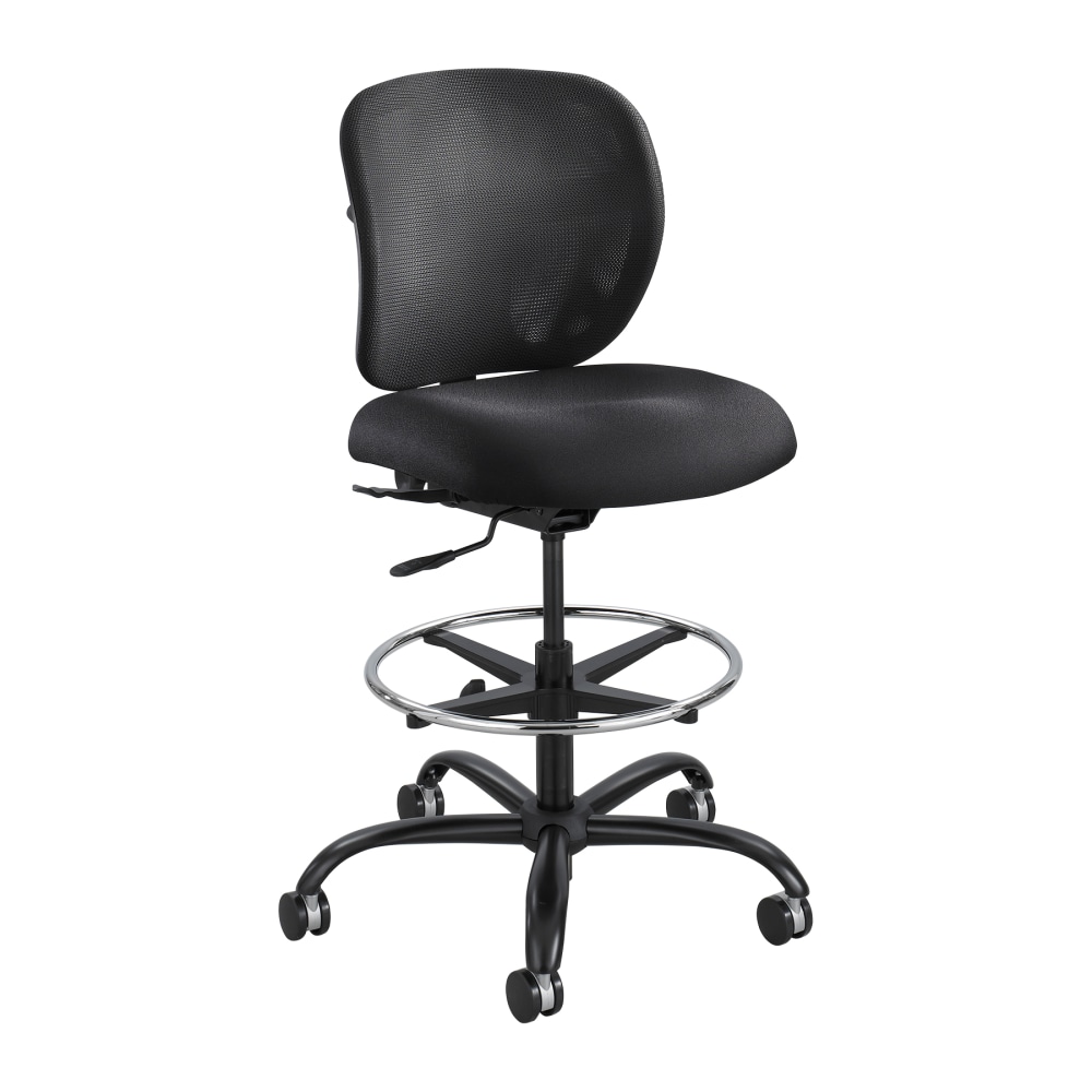 Safco® Vue™ Heavy-Duty Stool, Mesh Back/Fabric Seat, Black