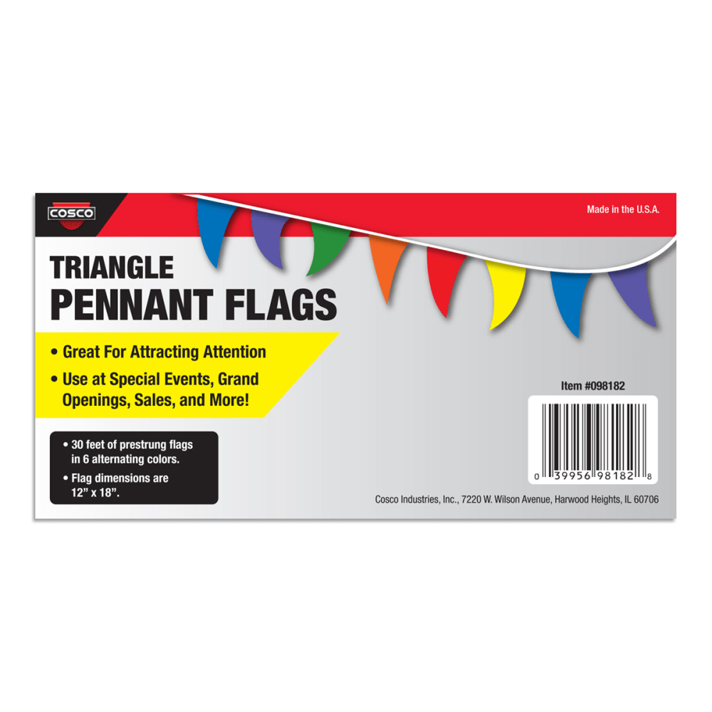 COSCO® Flags Streamer Banner, 30', Multicolor