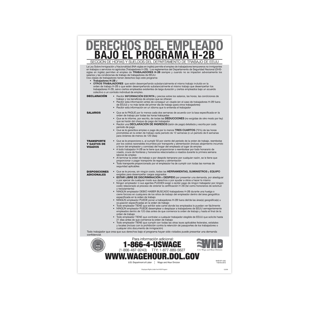 ComplyRight™ Federal Specialty Posters, Employee Rights Under The