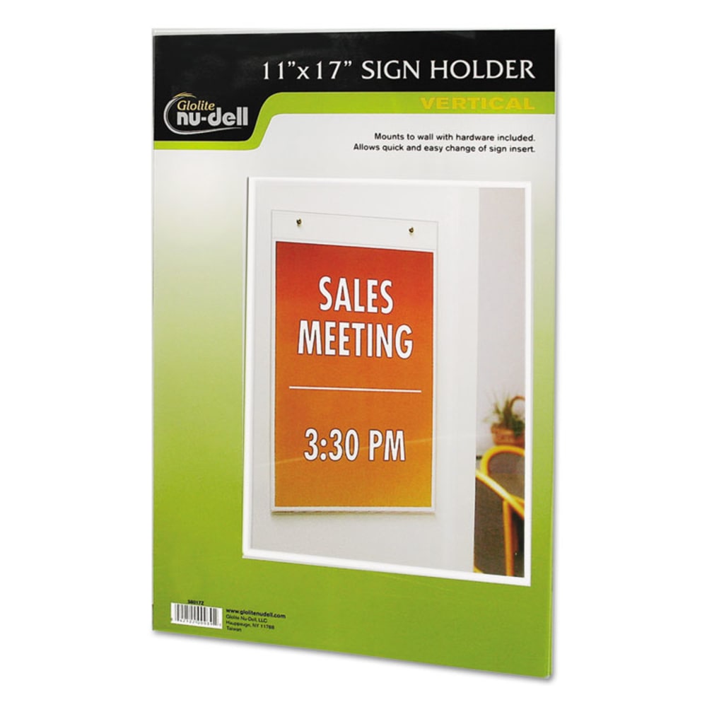 Nu-Dell Vertical Wall Sign Holder, 11"W x 17"H,