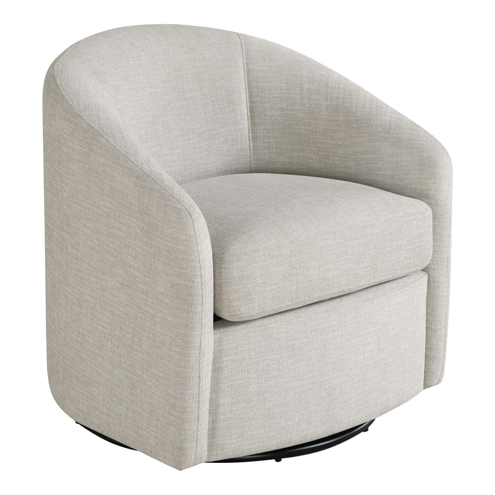Office Star Bella Fabric Swivel Accent Chair, Stone