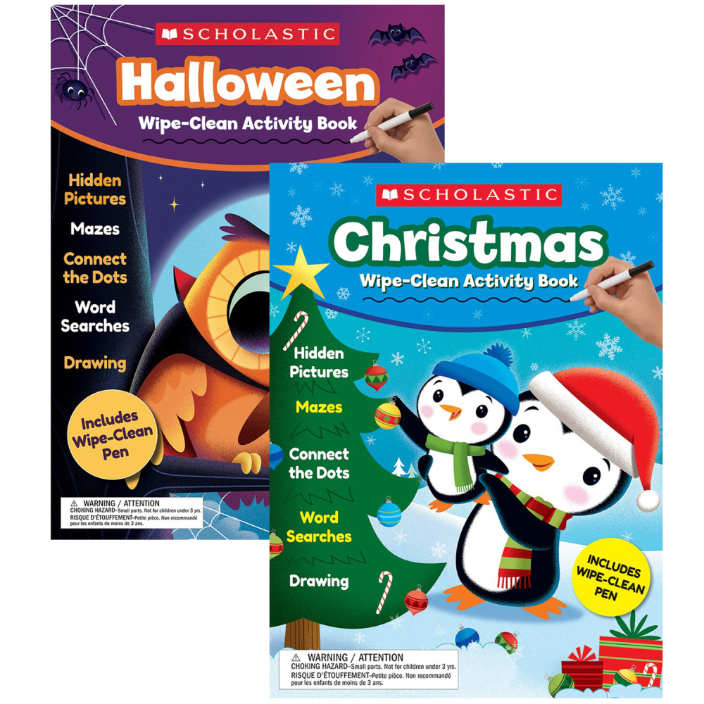 Scholastic Teacher Resources Holiday Wipe-Clean Activity Book