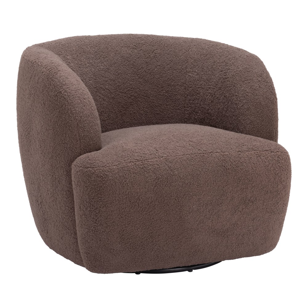 Zuo Govan Swivel Accent Chair, Brown