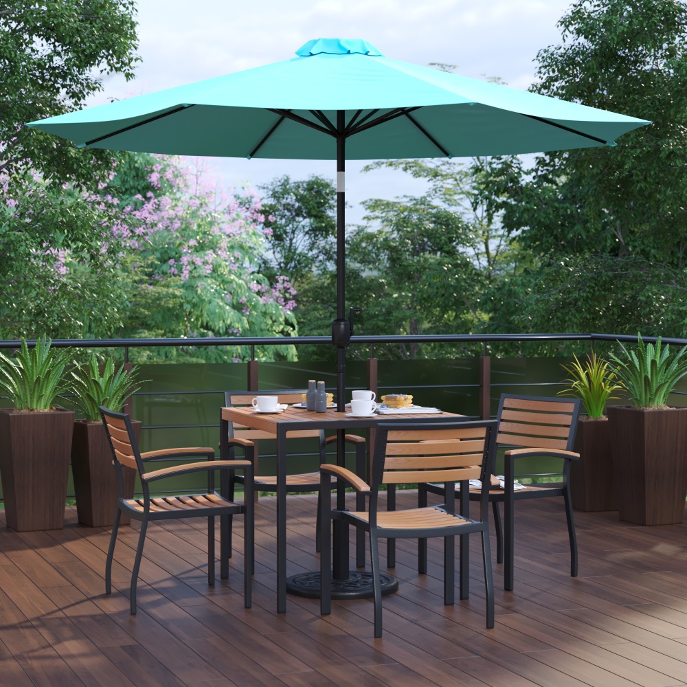 Flash Furniture Lark 7-Piece Outdoor Patio Table Set,