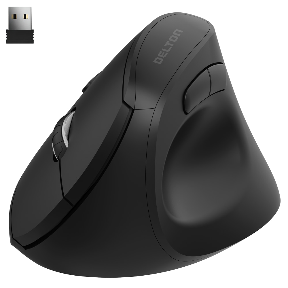 Delton S12P Wireless Ergonomic Computer Mouse, Black