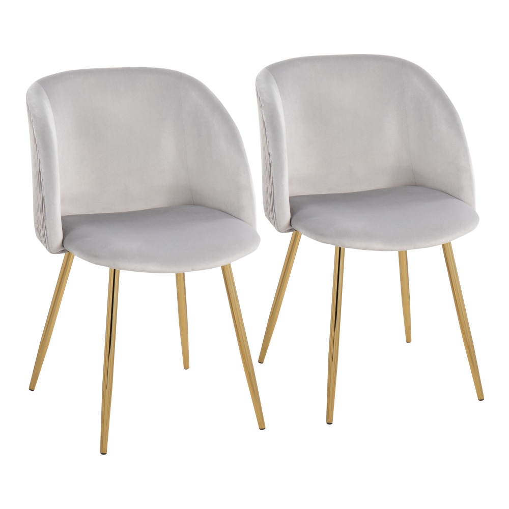 LumiSource Fran Dining Chairs, Gold/Silver, Set Of 2