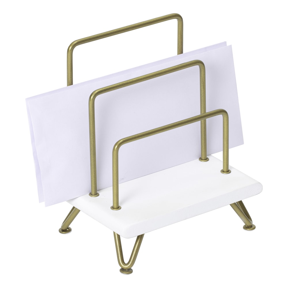 Realspace® Luna Wood/Metal Letter Sorter, 8"H x 7-1/2"W