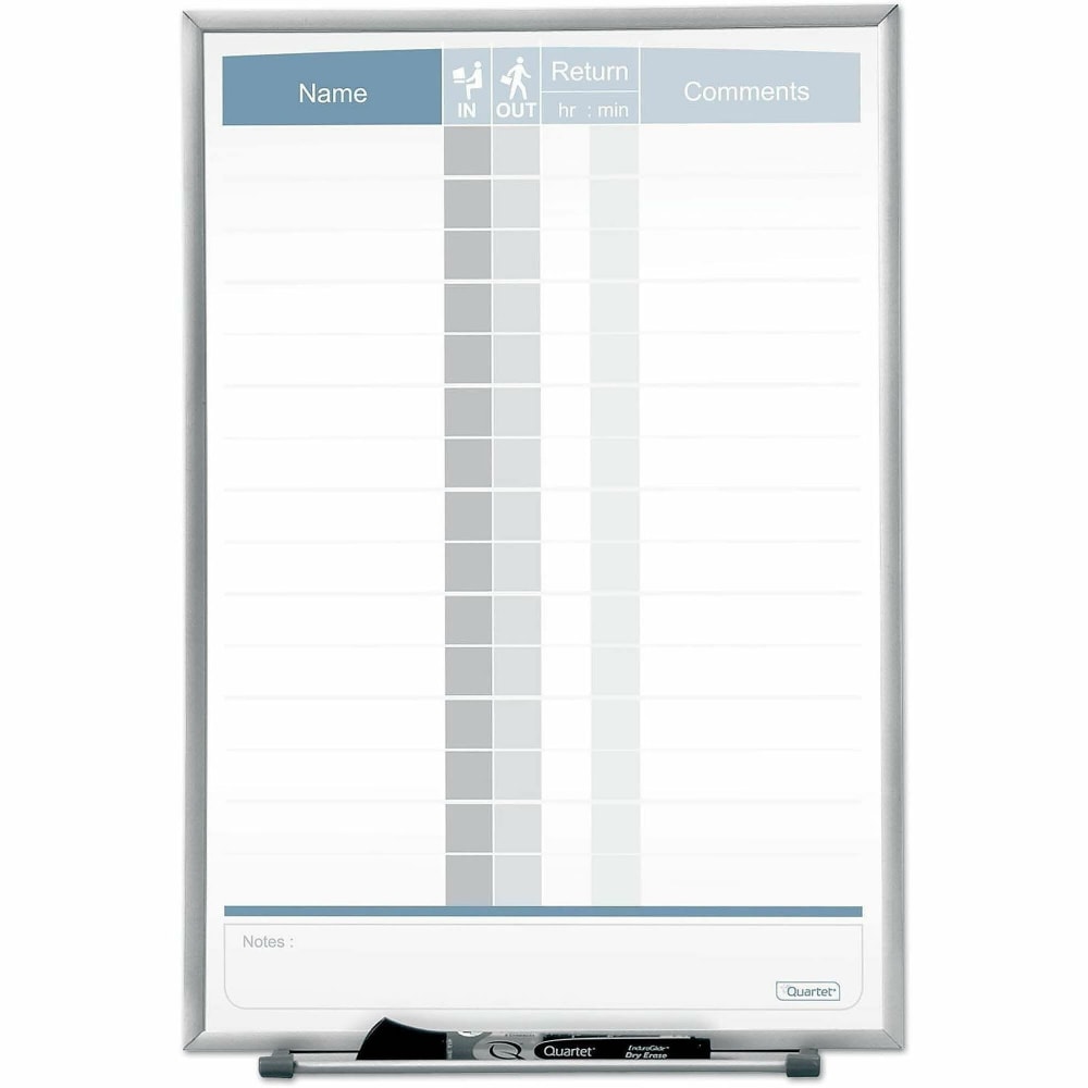 Quartet® Matrix® In/Out Board, 16" x 11", Aluminum