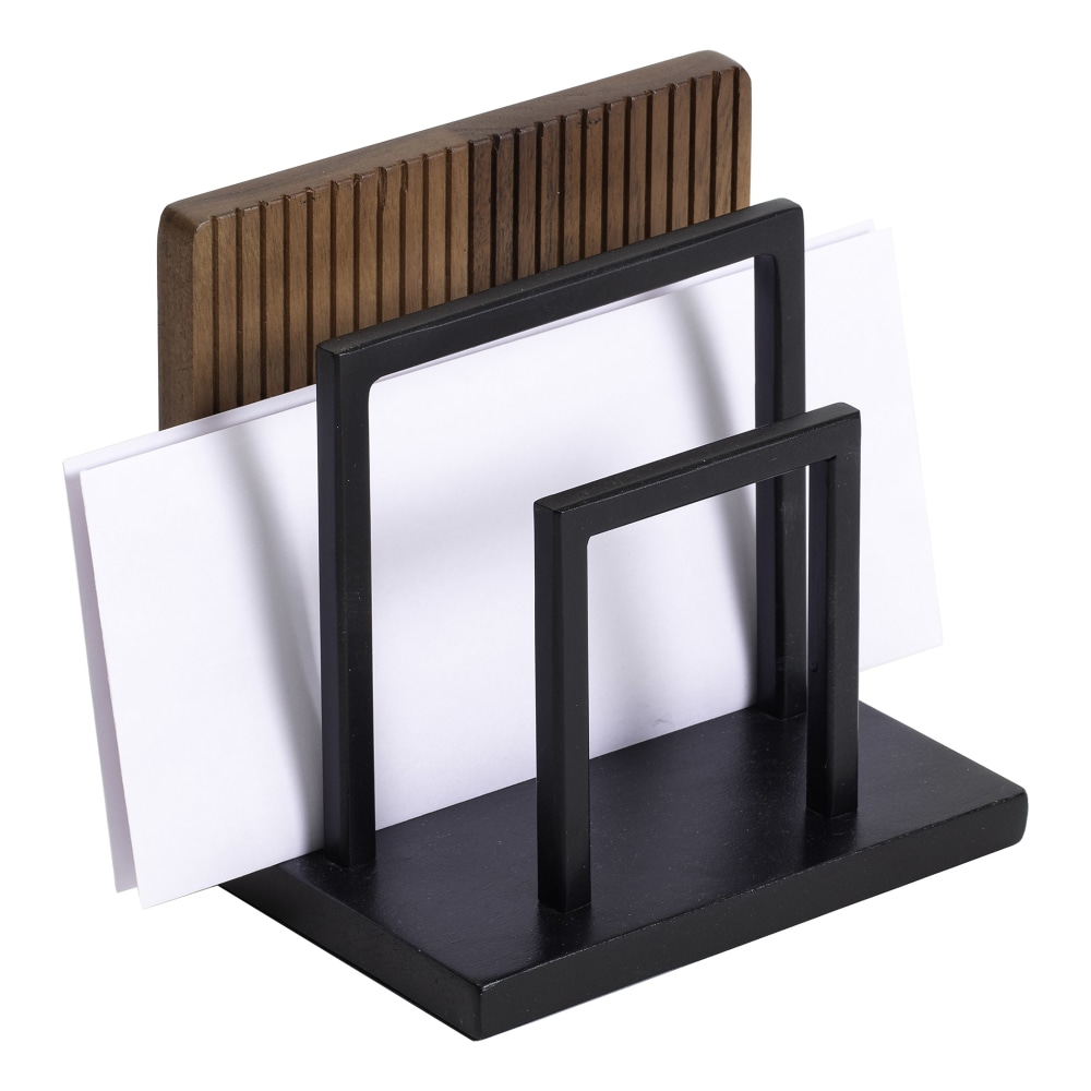Realspace® Becker Wood/Metal Letter Sorter, 6-3/4"H x
