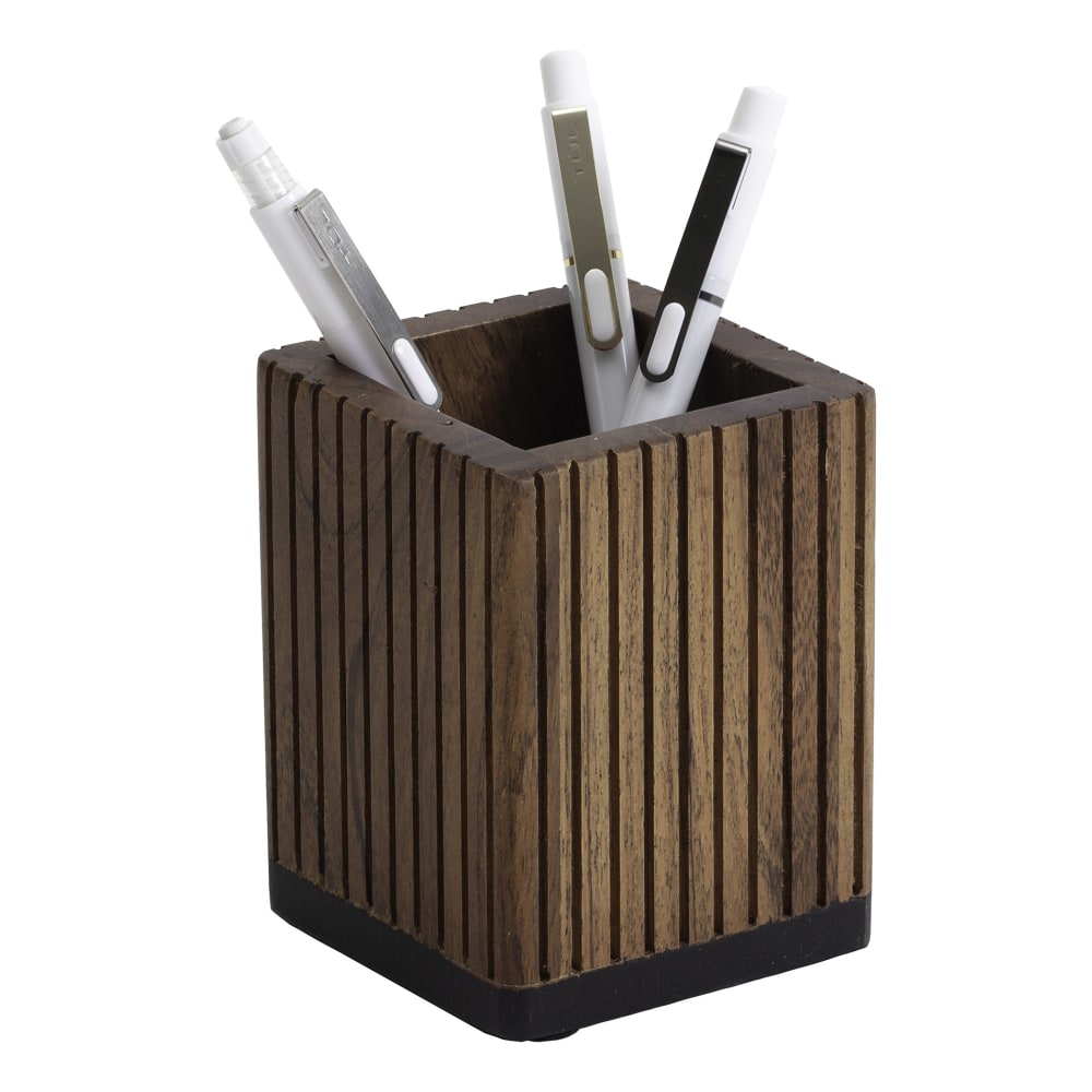 Realspace® Becker Wood Pen Cup, 4"H x 3"W