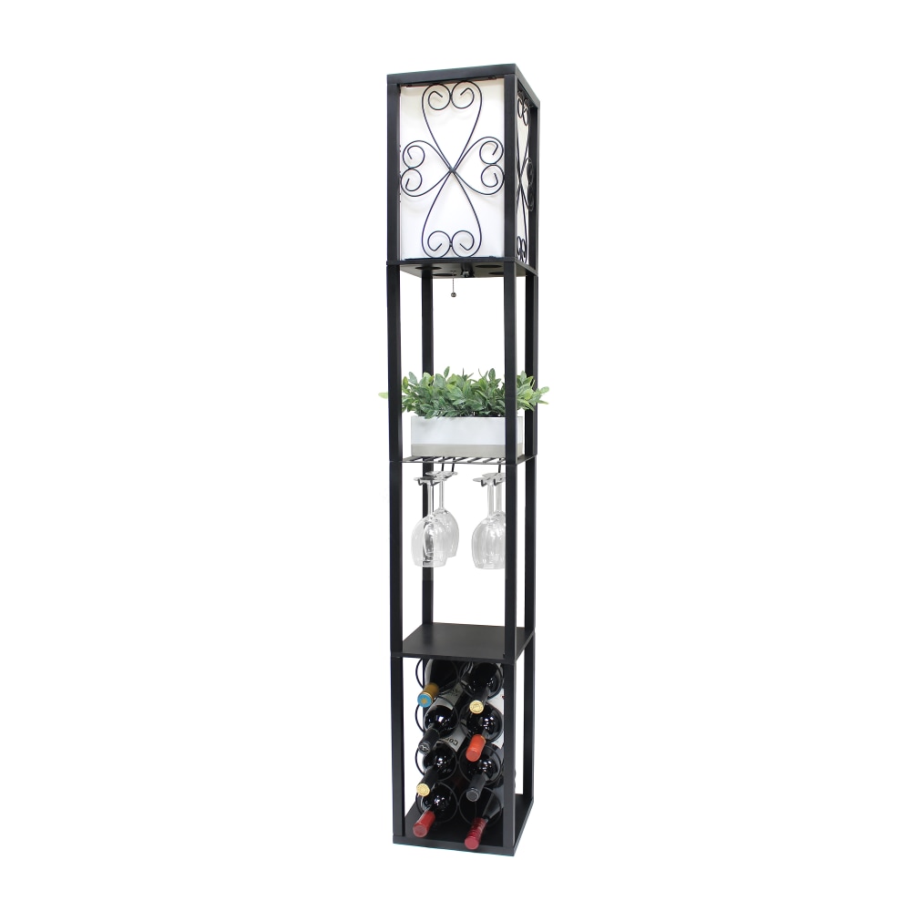 Simple Designs Floor Lamp Etagere Organizer Storage Shelf